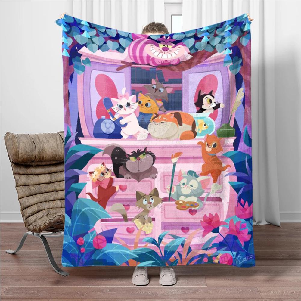 31 Style Disney Cute Cat Marie Printed Blanket Soft Warm Throw Flannel For Children And Adult Bed Sofa Outdoor Travel Girl Gifts