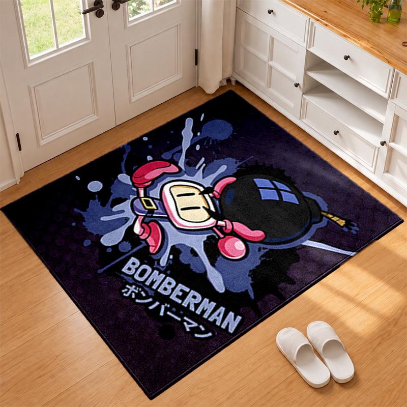 Bomberman Carpet Door Mat for Living Room or Bedroom Protective Mat Under Chair Office Decoration Christmas Gift Birthday Present