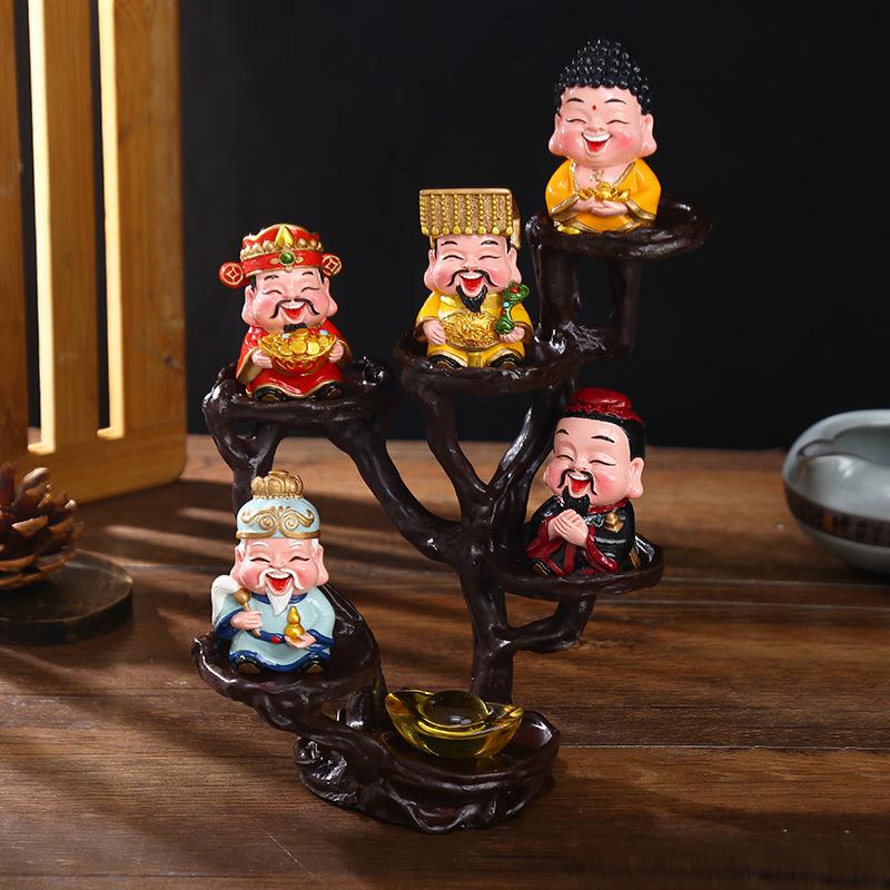 1pc Mini God of Wealth Statue, God of Wealth Ornament, Creative Decorations, TV Cabinet Decoration, Shop Opening, Housewarming Gift