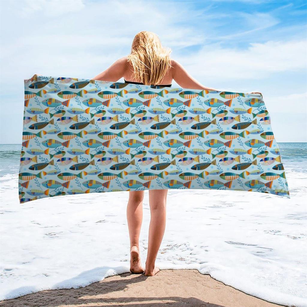 Superfine Fiber Square Beach Towel With 3d Digital Print For Beach Vacation Use