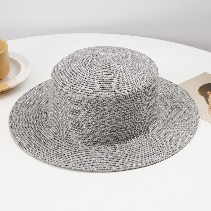 New Color Flat-top Straw Hat Women's Summer Sunshade Sunscreen Hat Versatile Beach Travel Breathable Sun Hat