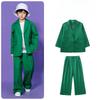 Kids Purple Blazer Suit Set Girls 2Pcs Oversized Blazer & Wide Leg Pants Streetwear Hip Hop Dance Performance Outfit for Stage Show Party