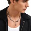Hip-Hop Punk Rivet Pendant Necklace for Man, Stainless Steel Splicing Clavicle Chain Necklace, Fashion Jewelry Accessories
