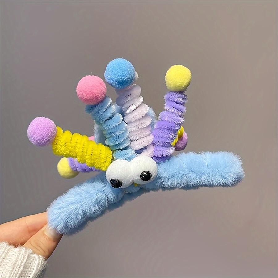 1pc Cute Plush Funny Hair Claw Clip Autumn And Winter Twist Stick Soft Cute Hair Claw Clip Headwear