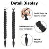 MISS WIG Synthetic With Elastic Band Hair Fiber Extensions Natural Looking  Long Braided Ponytail Hair Accessories For Women Party Daily Use