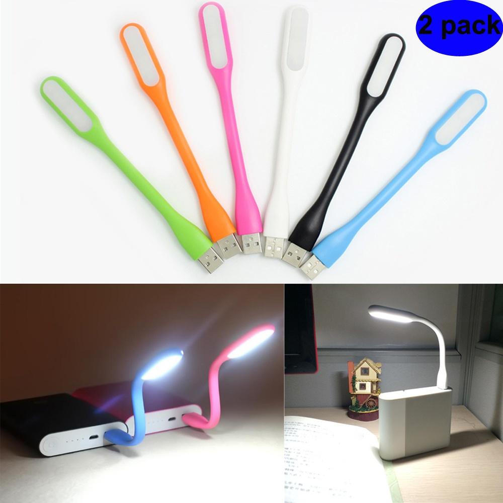 2 Pcs Mini Portable USB Book Light Reading Lamp 5V 1.2W Super Bright LED Lamp for Power Bank PC Laptop Notebook