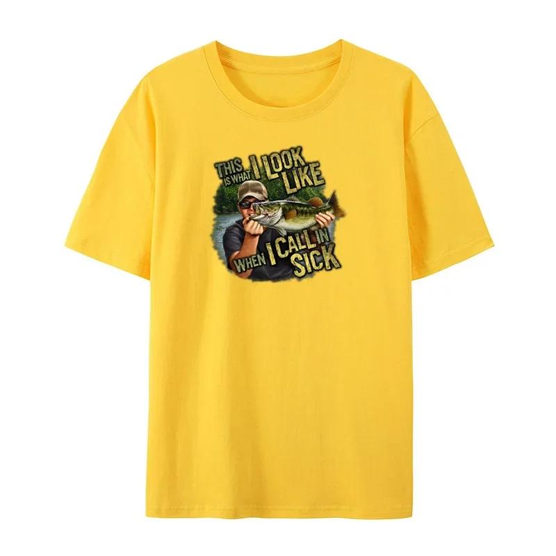 

Summer Men s Casual Fishing T-shirt, Fashionable and Casual Loose Short-sleeved Cotton O-neck Printed European Size T-shirt XXXXXL серый