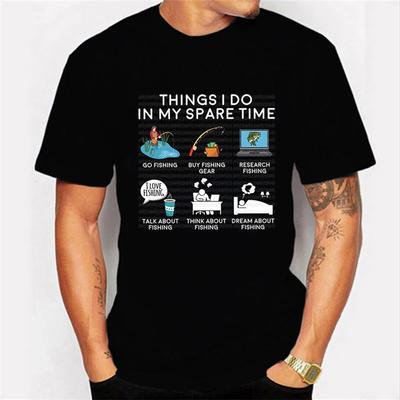 Fishing Things I Do In My Spare Time Shirt Fish Graphic Clothes Men Women T-shirts Classic T Shirts Tee Tshirts Homme Clothing