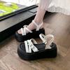 [Ushilai] 2025 Fairy Style with Skirt Fashionable Roman Beach Sandals Versatile French Sandals Women's Summer