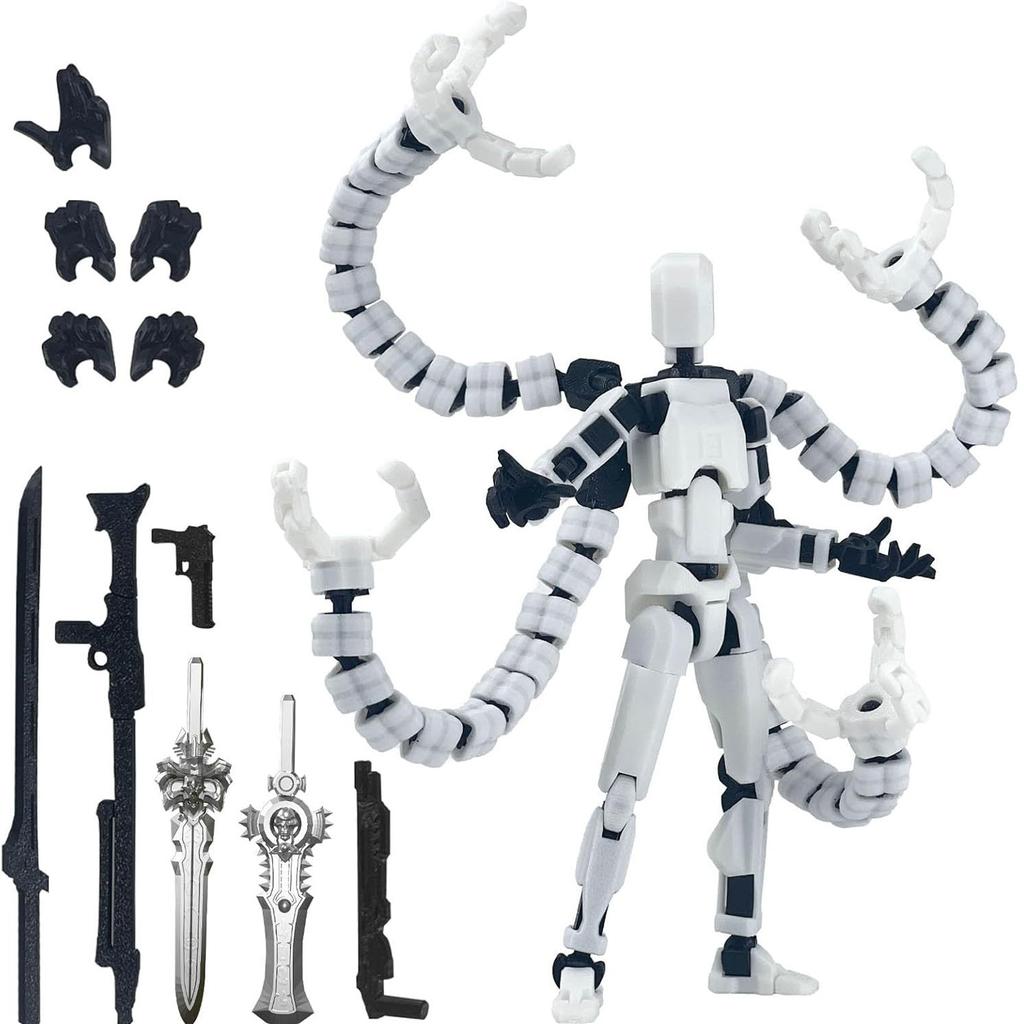 Articulated Action Figure Model Kit with Multiple Interchangeable Hands and Weapons 3D Printed DIY Assembly Poseable Collectible Display