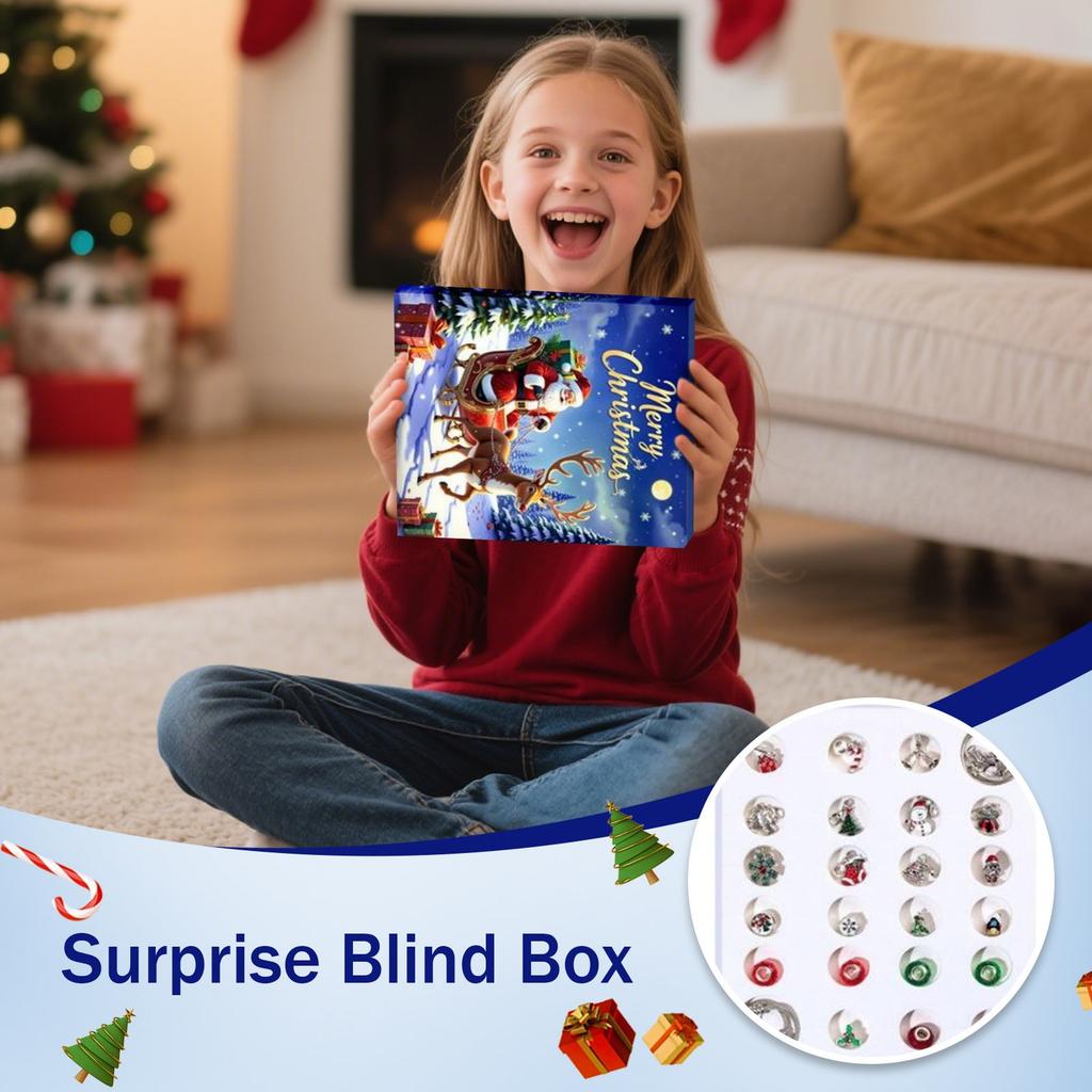 3D Three-dimensional Christmas Advent Calendar DIY Accessory Set Holiday Gift for Little Girls