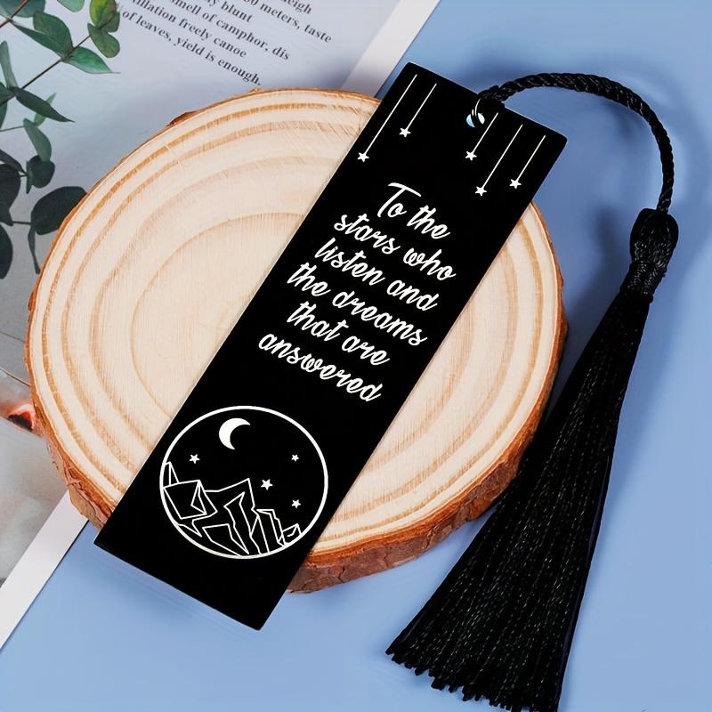 1pc Black Metal Bookmark with Tassel Pendant, Ideal Birthday & Christmas Gift for Novel Fans & Bookworms Reading Accessory
