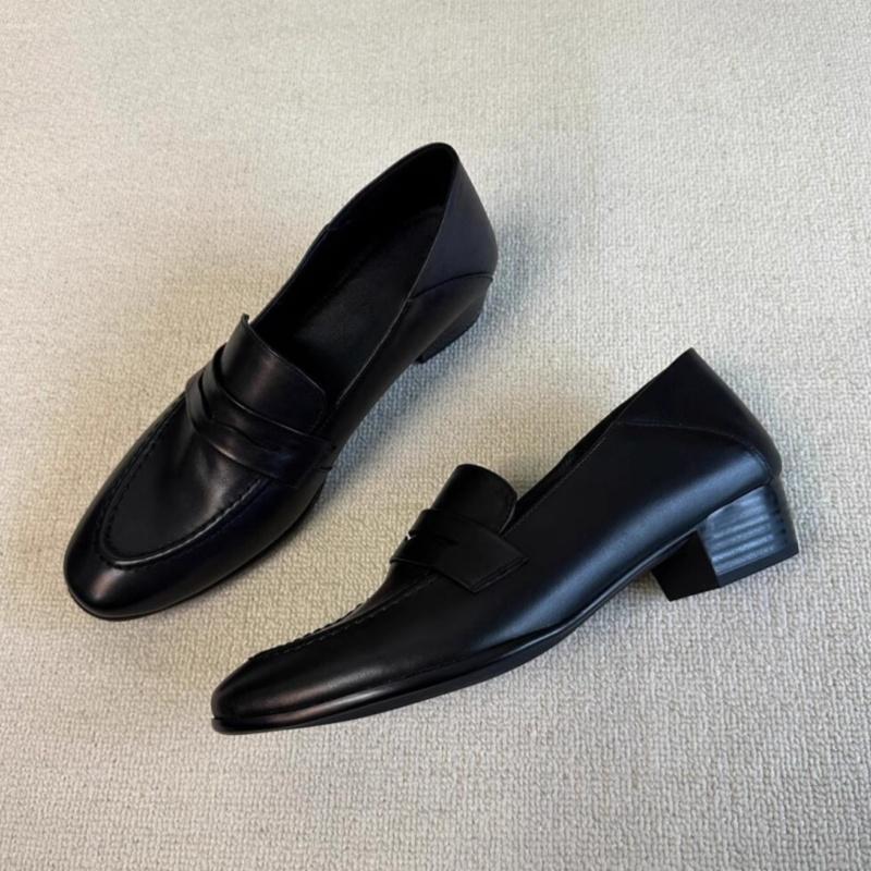 Fashion Fashionable Versatile Women's Pumps 2025 Spring Autumn Retro Casual Loafers Men's Round Toe Office Work Shoes Zapatillas