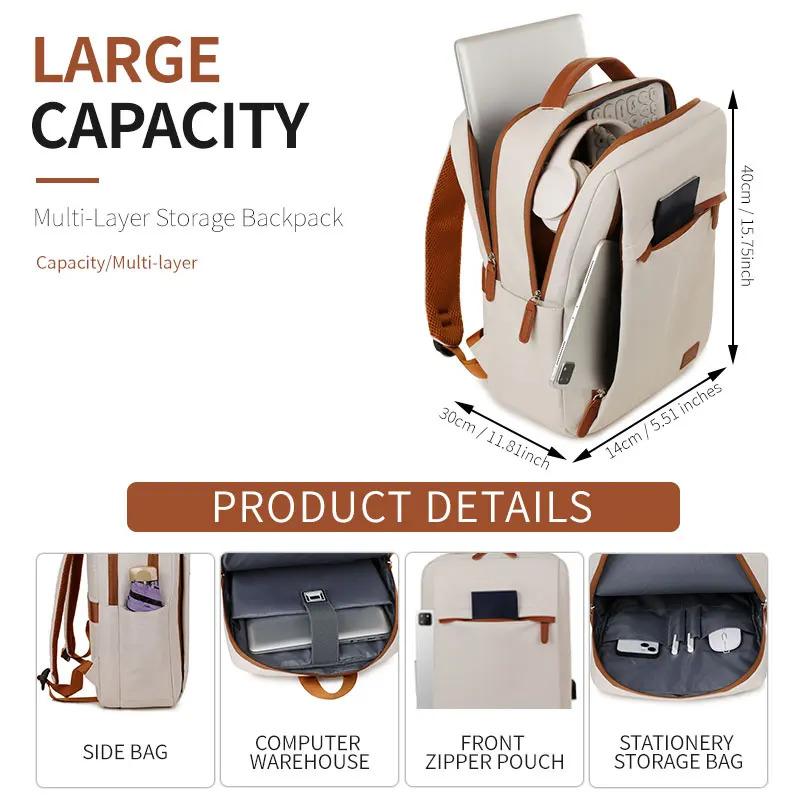 Simple Fashionable Backpack Large Capacity Office Laptop Bag for Daily Commuting Unisex
