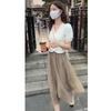Influencer Women's Summer Two-Piece Set: Short Sleeve Crop Top & High Waist Midi Skirt