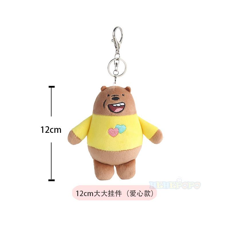 We Bare Bears Cartoon Plüsch Schlüsselanhänger 12cm Herz Anhänger Liebesherz Design, Niedliches Hängeornament