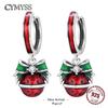 New 925 Sterling Silver Christmas Dangle Earrings Holly Snowflake Bell Design Drop Earring Jewelry Christmas Gift For Women Girl