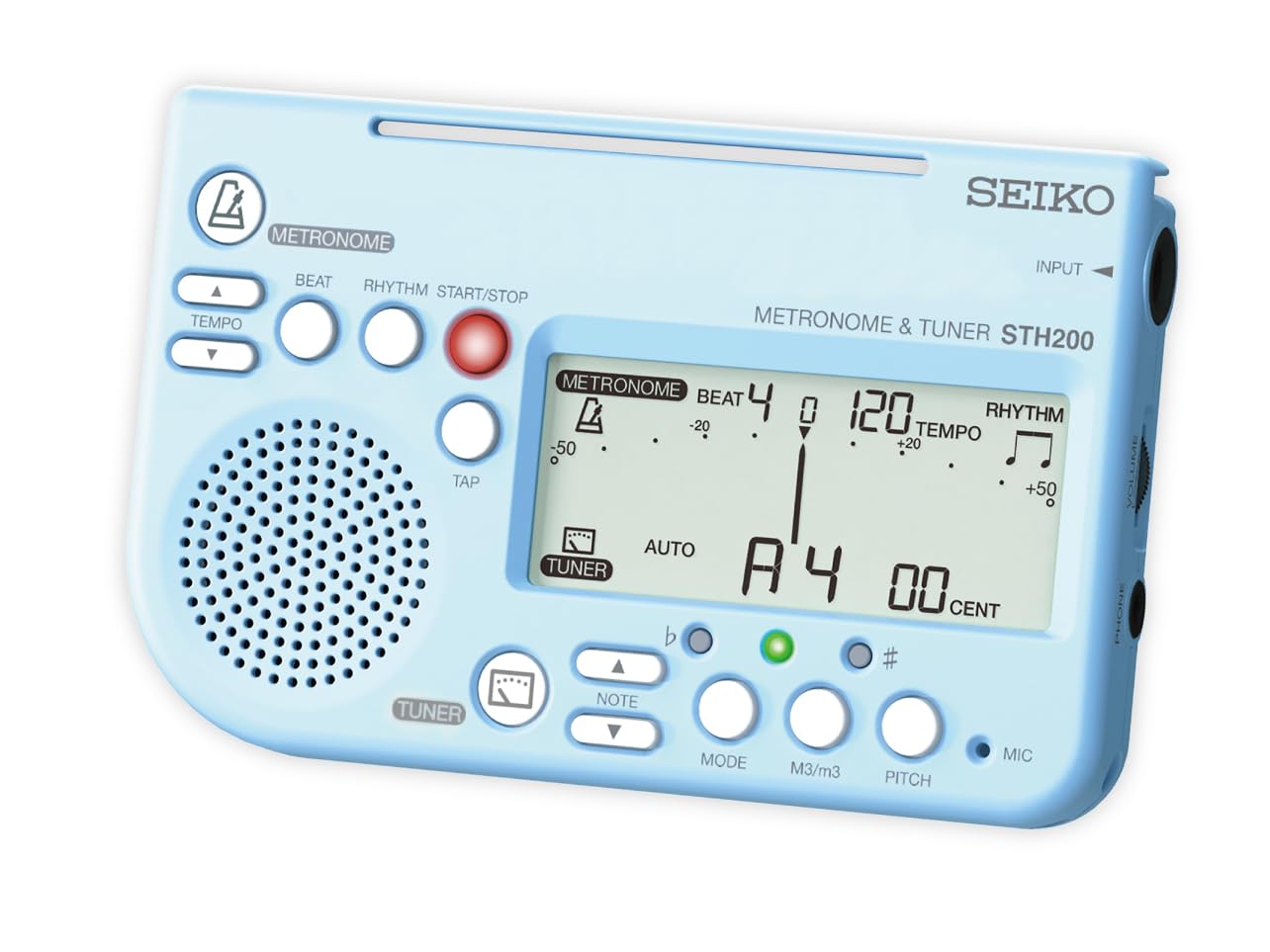 

Seiko Metronome High Music Stand Ideal for Brass STH200BL Tuner, Volume, Mountable, Bands, Blue, синий