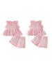 Cute Toddler Girls Summer Outfits Stylish Sleeveless Round Neck Top and Shorts Set in Vibrant Colors