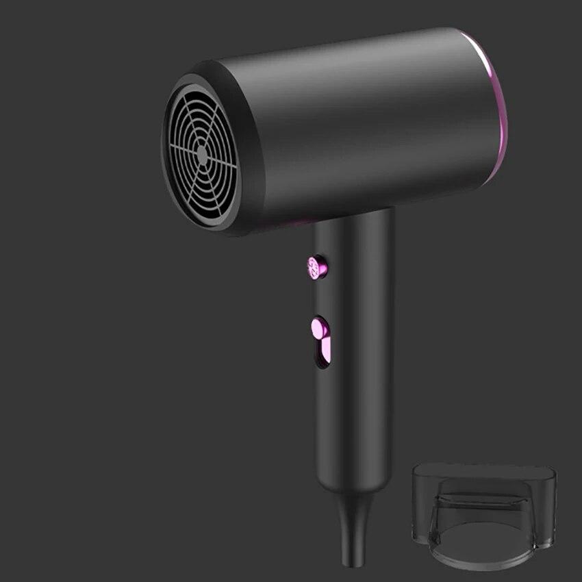 

Фен 220 В, 1400 Вт, мощный фен с технологией отрицательных ионов, 3 режима нагрева, 1 кнопка холода, фен для волос чёрный