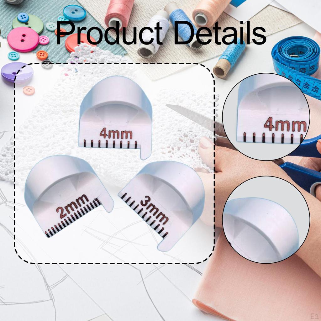 3 Stitch Lock Sewing Gauge Quilting Ruler Ergonomic Household Template Hemline Guide for Beginners