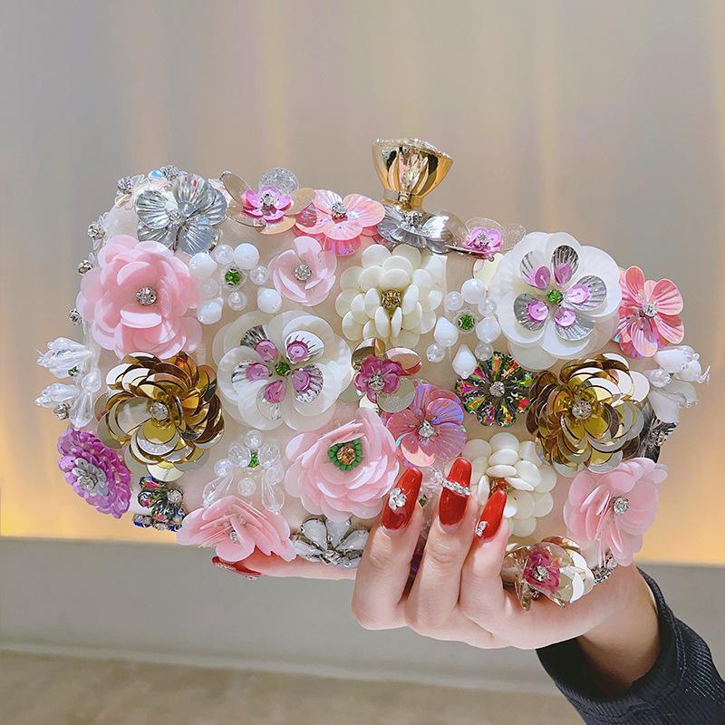 2025 Women New Clutch Elegant And Fashionable Evening Bags Floral Party Wedding Chain Dinner Handbags Banquet Lady Purse