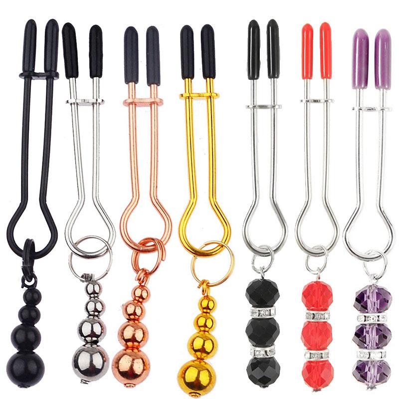 Stainless Steel Metal Nipple Clamps U-Shaped Gourd Pendant Breast-Nipple Clip Nipple-Correcting Device From Shenzhen