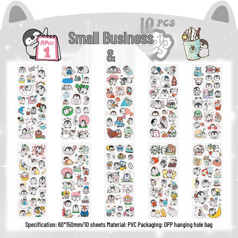 Pet Planet Cute Cartoon Children's Waterproof Notebook Stickers Set