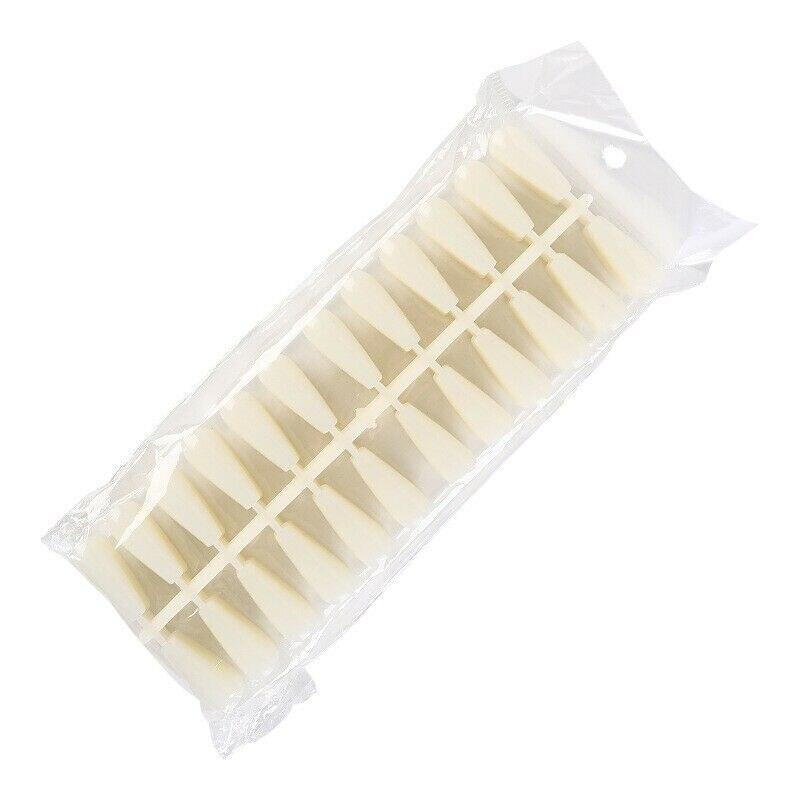 240Pcs Natural False Coffin Nail Tips Ballet T-Shaped Fake Full Cover Nail Art Gel Polish UV Tools Manicure Accesories
