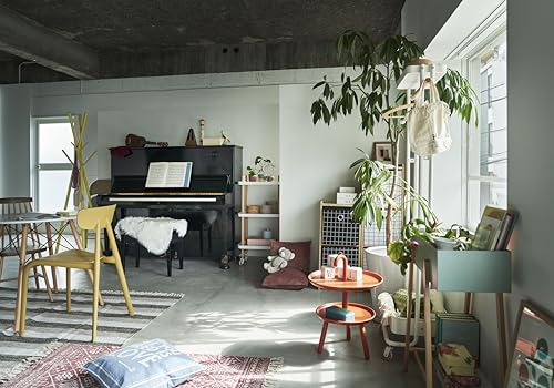 AZUMAYA Kuka Side Table, PT-88OR, 42cm Wide, Orange, 42cm Deep X 55cm High