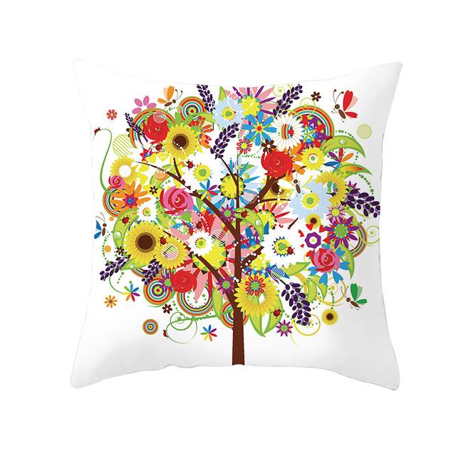 Colorful Tree Printing Decorative Pillowcase Colorful Tree Pillow Case Polyester Tree Pattern Pillow Cover Kussensloop Zt287