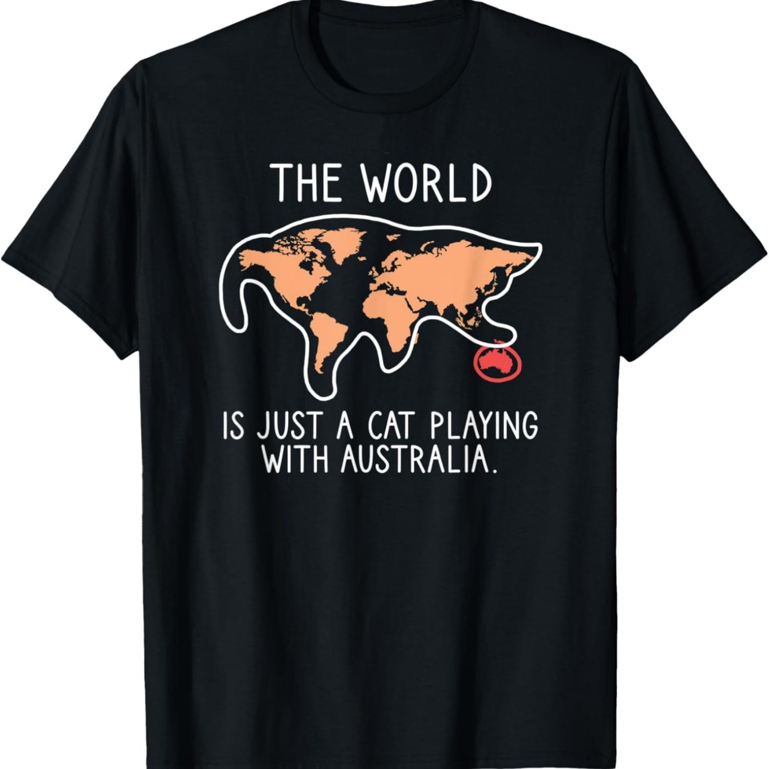 

Just a Cat playing with Australia funny sarcasm cat meme T-Shirt S чёрный