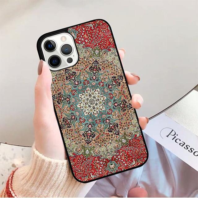 Persian Carpet Floral Pattern Phone Case For iPhone 17 Air 16 15 14 13 12 Pro Max Plus Max Cover Shell Coque
