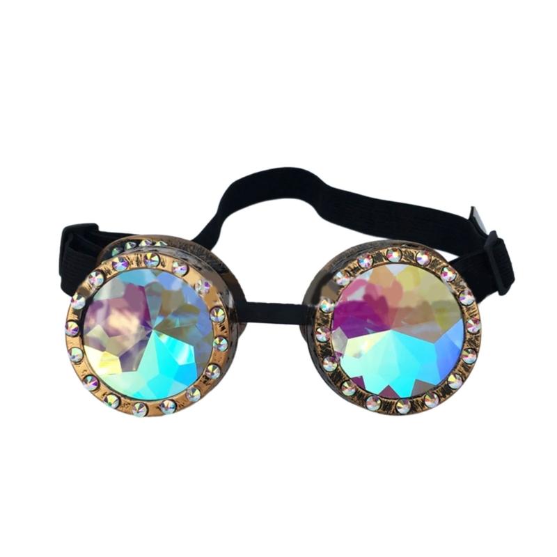 Kaleidoscope Goggles Steampunk Goggles Glasses Halloween Cosplay Party Costume Accessory Psychedelic Raves Goggles