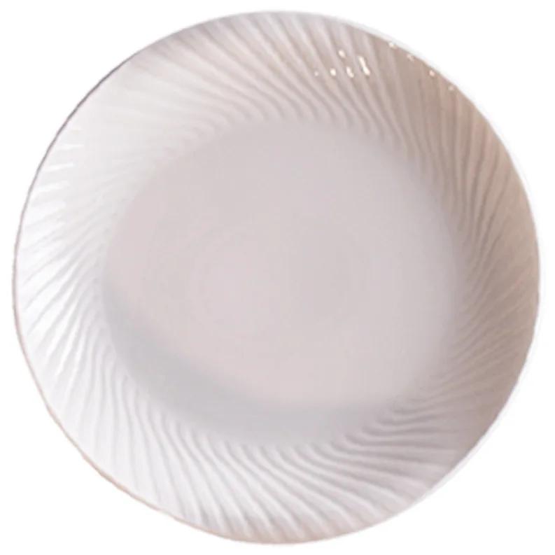 Binaural Plate Ceramic Japanese Dish Household Western Food Commercial Tableware, High-end Steak Plate Steamed Fish