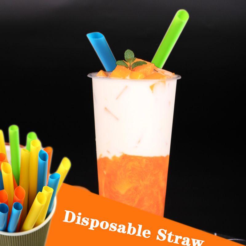 Disposable 100 X Large Drinking Straws Bubble Tea Smoothie Milkshake Colorful