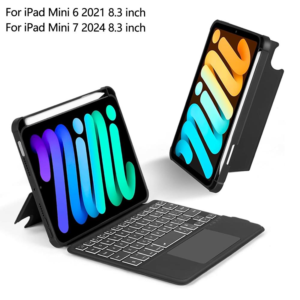 Detachable Keyboard Case for iPad Mini 7th A17 Pro Mini 6th Gen Mini7 Mini6 8.3inch with Backlit Trackpad Keyboard