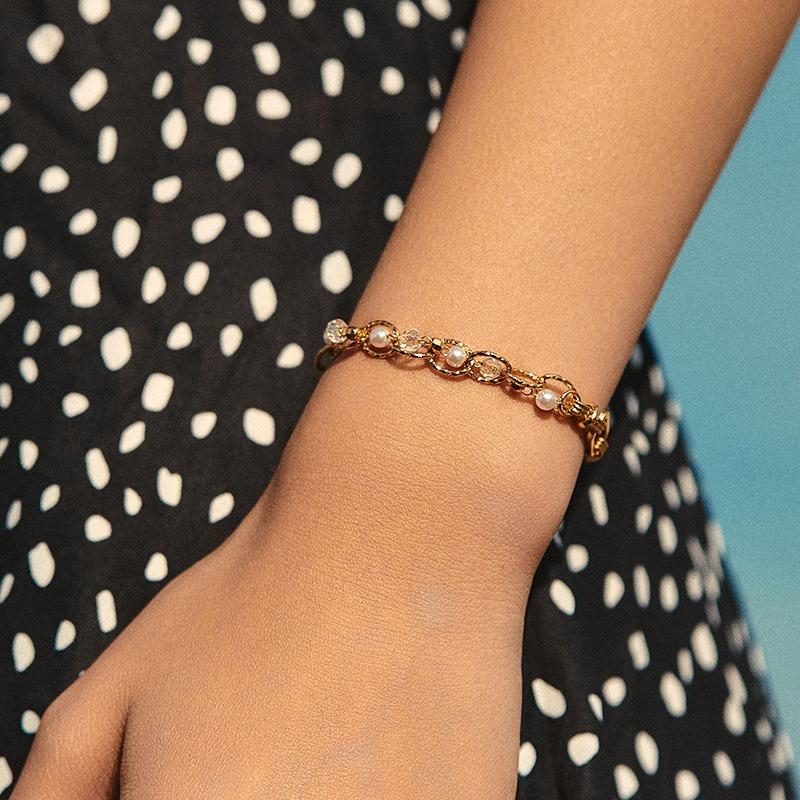 Women 18k Gold Plated Handmade Hollow Adjustable Chain Bracelet