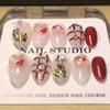 100% HANDMADE Short Almond Shape Cute Mushroom Candy Grid  Artificial Press On Nails Red Cat Eye Colored Diamonds Fake Nails Set With Glue