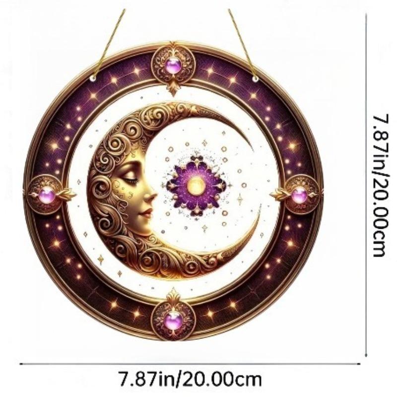 Decoração de Mesa Redonda de Acrílico Estilo Bohemia 2D Placa Decorativa para Casa Arte de Parede Pendurada Decoração de Jardim para Sala Placas de Porta Hangi