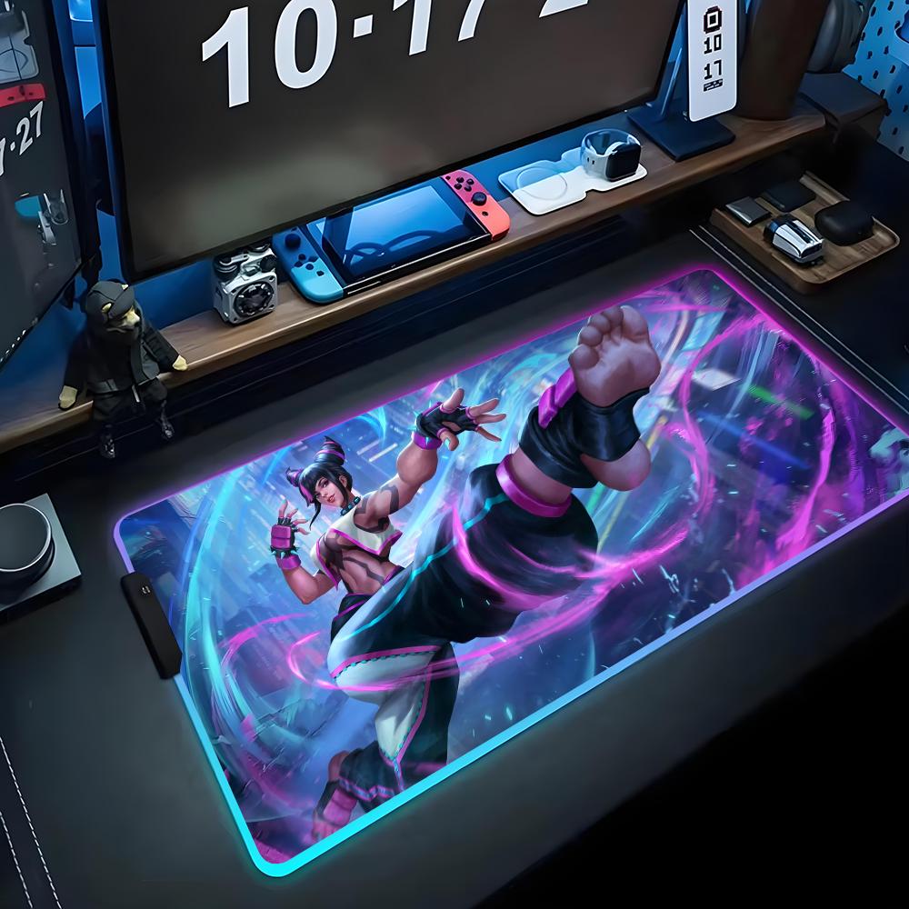 Juri Han Mouse Pad RGB Gaming Mousepad Big LED Pad PC Desk Mat Luminous Mouse Pad Large Keyboard Mats Table Rug With Backlit