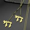 Collar Colgante Letra Hebrea Chai Símbolo de Vida para Hombres Mujeres Acero Inoxidable Israel Cadena Larga Ajustable Joyería Regalo