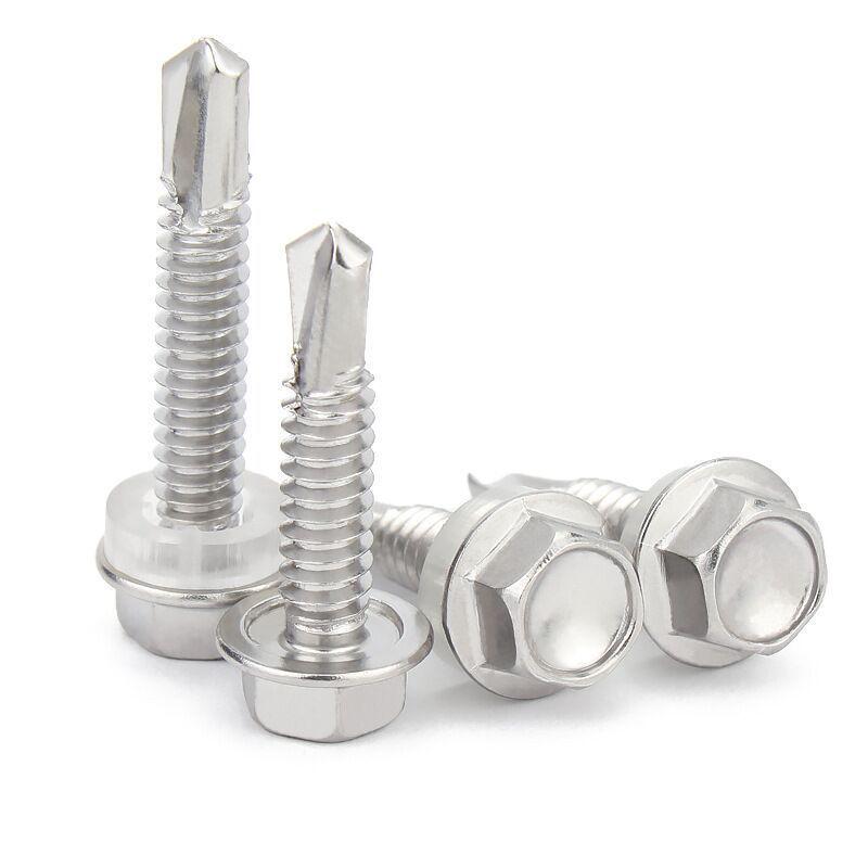 304/410 Stainless Steel Hex Head Self-Drilling Screws with Color Steel Tile Swallow Tail, DIN7504K.