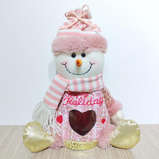 Christmas Apples Gift Bag Zipper Holiday Gift Pouch with Santa & Snowman Print Reusable Packaging for Candy Toys And Presents