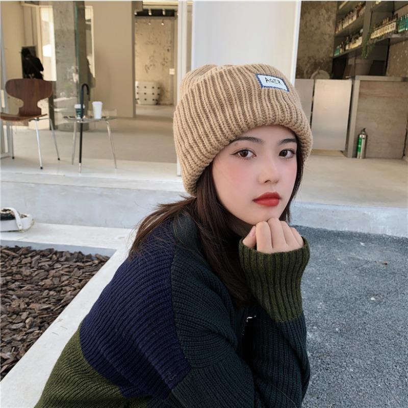 Thick and Large Version Suitable for Large Head Circumference To Show The Face and Small Wool Hat for Women In Winter Warm Ear Protection Knitted Hat