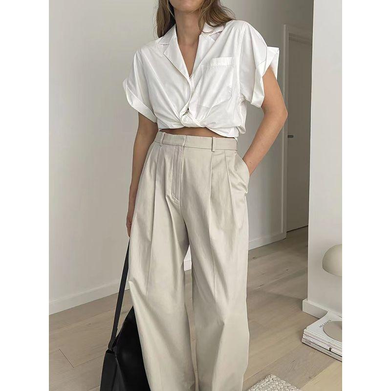 Western Style New Casual Trousers Draping Effect Design Comfortable Wide Leg Pants Casual Wide Leg Pants