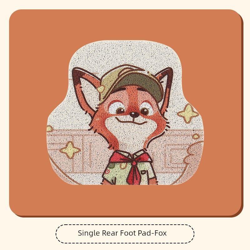 

Judy Nick Car Floor Mats for the Driver and Rear Seat, Cute Cartoon Floor Mats, Anti-Slip and Anti-Dirt Car Carpets for Women Fox Rear Row Foot Pad Single Piece