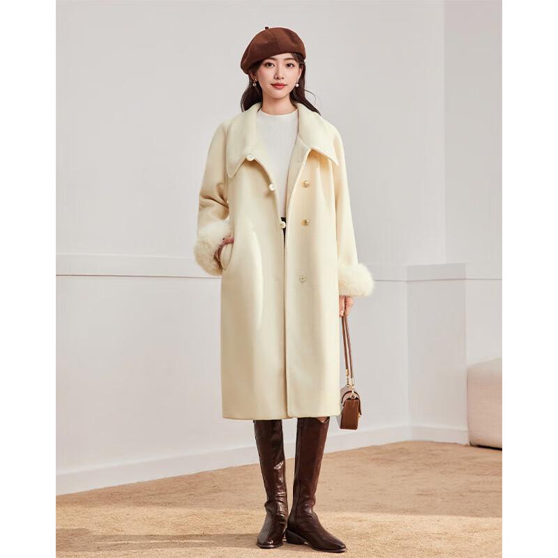 IEF Women's 2025 Winter Korean Design Long Wool Coat