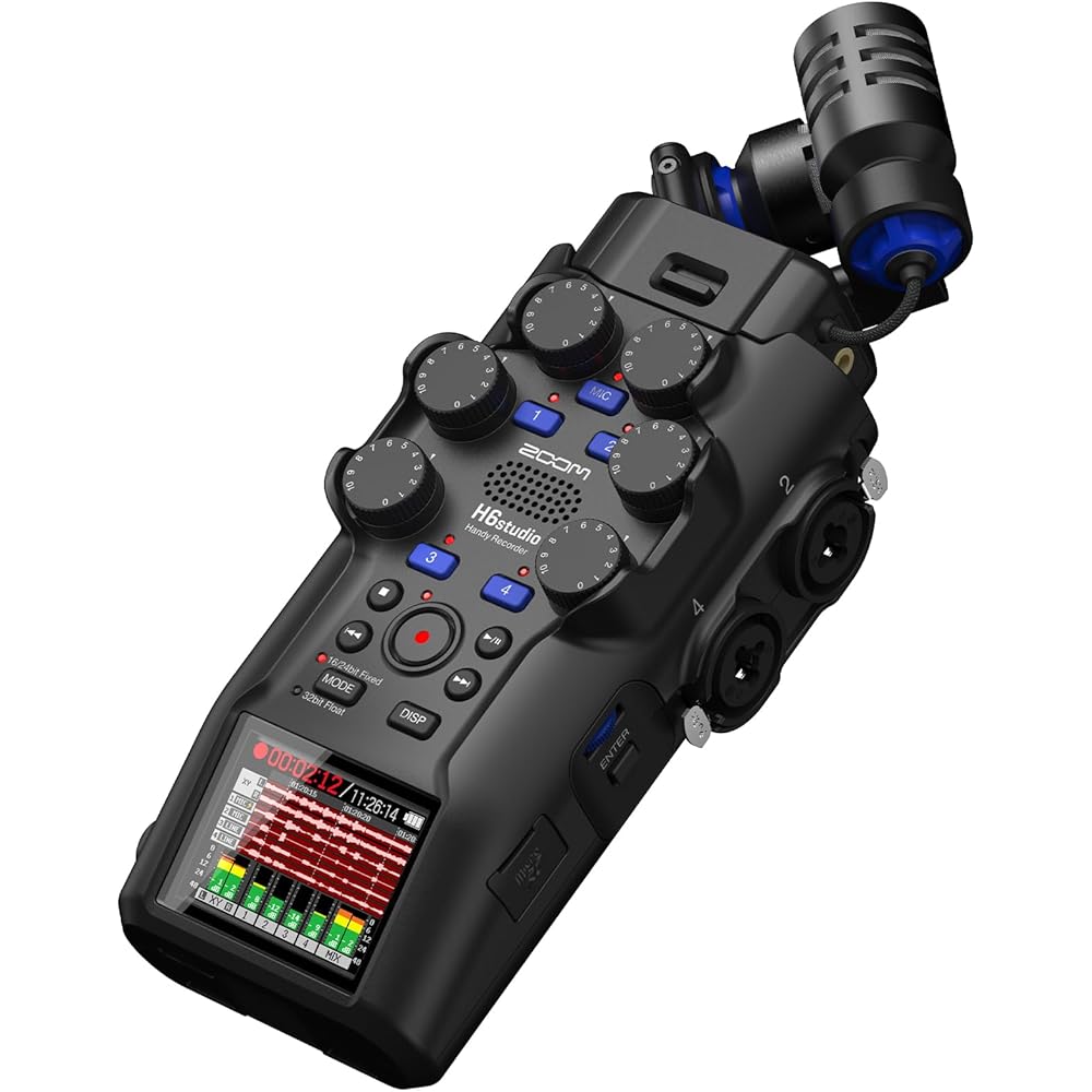 ZOOM Zoom H6 Studio Handy Recorder, 32 bit float recording, 16/24 bit switchable, interchangeable...