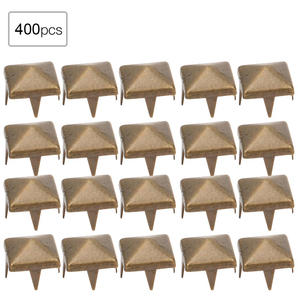 400 sad 4MM-7MM DIY Kožedělné hroty Nýty Čtvercové hroty Nýty Tašky Boty Opaskové doplňky Bronz
